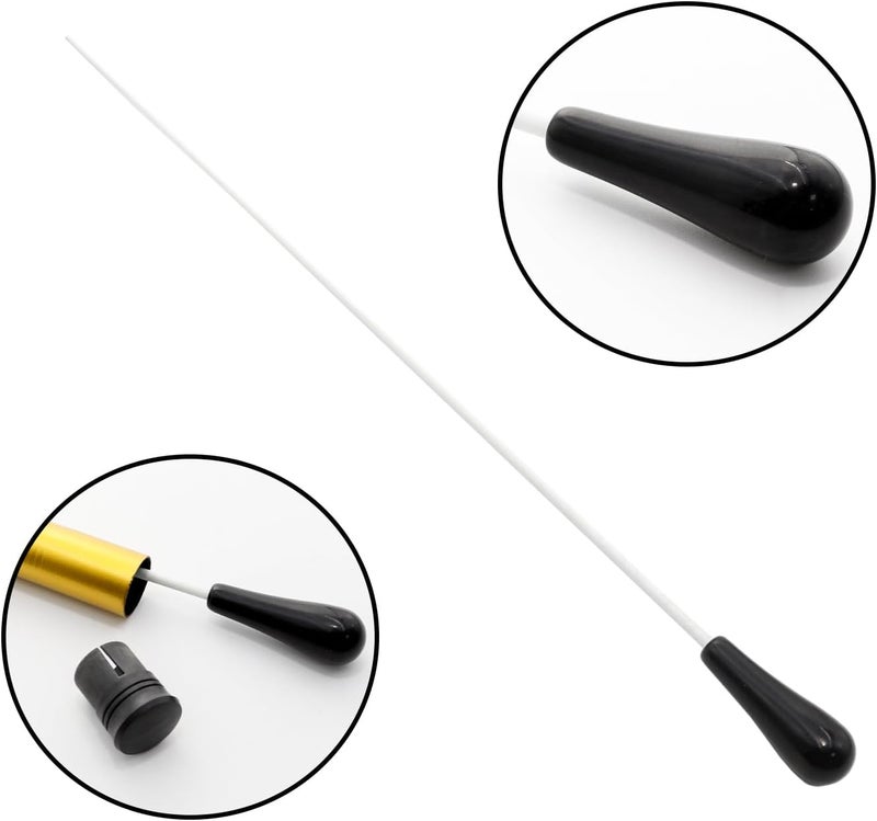 Wuyituart 15 Inch Conducting Baton with Resin Handle Lightweight Drum Major Baton with Case, Black - Image 4